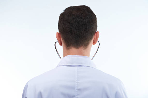 istock Head of doctor with stethoscope 666369188
