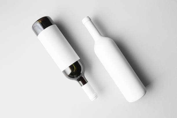 istock Top view of two wine bottles 666371938