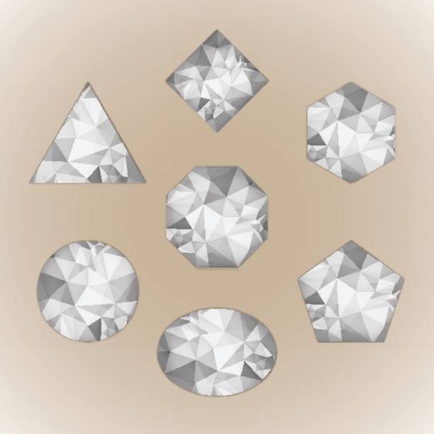 illustrazioni stock, clip art, cartoni animati e icone di tendenza di insieme di forme astratte come il diamante - gem jewelry hexagon square