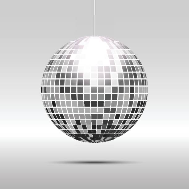 Disco ball icon Disco ball icon isolated on grayscale background disco ball stock illustrations
