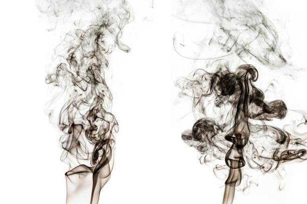 istock abstract black smoke on white background. Beautiful background 666377494