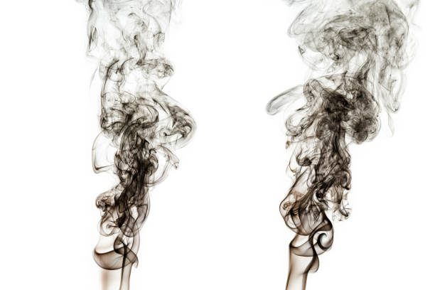 istock abstract black smoke on white background. Beautiful background 666377514