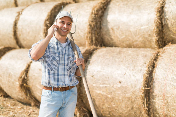 istock Smiling farmer talking on the phone 666378124