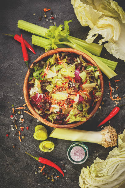 istock Fresh salad leaves mixFresh salad leaves mix 666379172