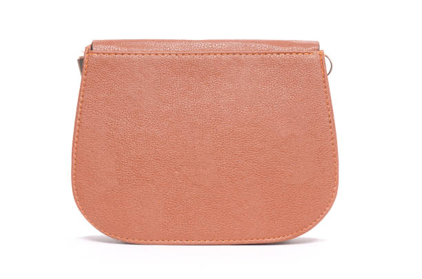 istock Brown leather clutch isolated on white 666379284