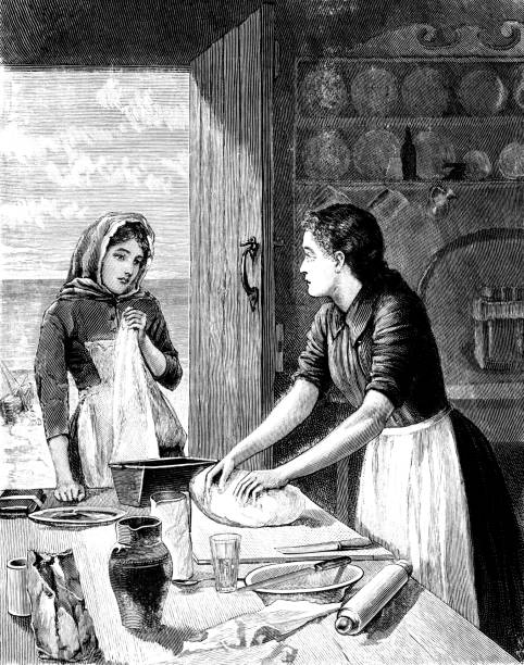 ilustraciones, imágenes clip art, dibujos animados e iconos de stock de mujer victoriana amasar - engraving women engraved image british culture