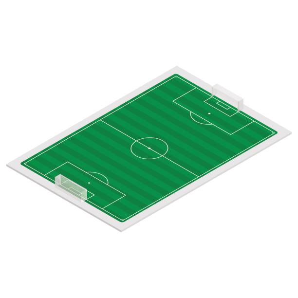 istock Field of play soccer isometric, vector illustration. 666383186