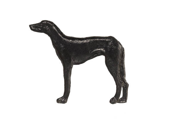 istock Black dog figure on white background, pointing breed 666385122