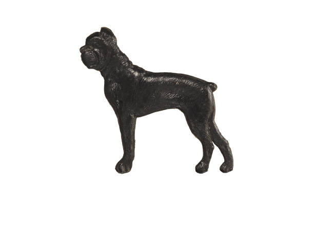 istock Black dog figure on white background, Boxer 666385158