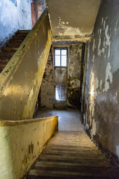 istock The staircase in the ruined house 666386052