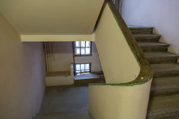istock The staircase in the ruined house 666386074