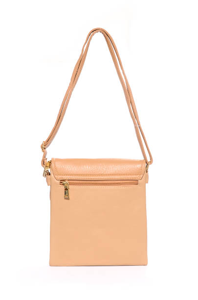 istock Beige leather clutch isolated on white 666386724