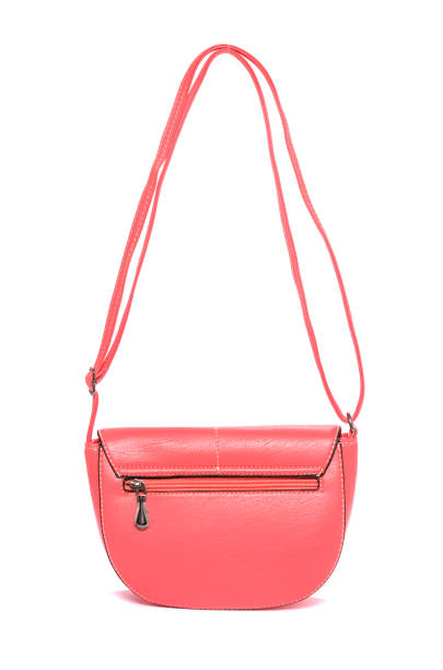 istock Pink leather clutch isolated on white 666386742