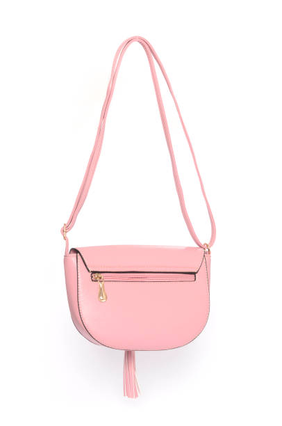 istock Pink leather clutch isolated on white 666386766