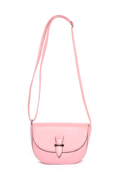 istock Pink leather clutch isolated on white 666386774
