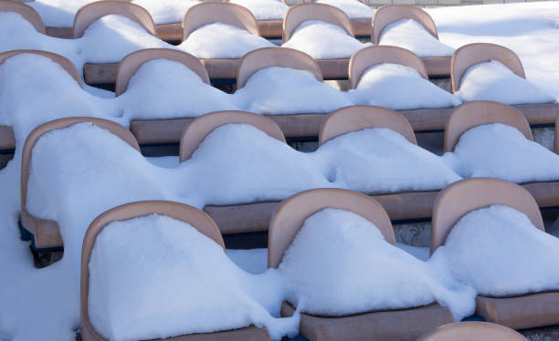istock Stadium bleachers in the snow close-up 666389478