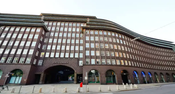 Famous building named Chilehaus in historical center of Hamburg.