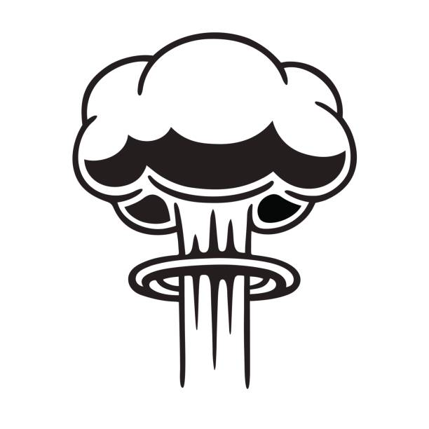 ilustraciones, imágenes clip art, dibujos animados e iconos de stock de nube de hongo nuclear - bomba atomica