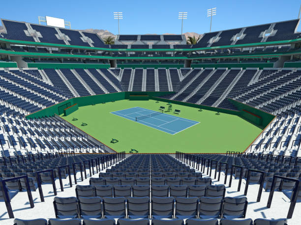 istock 3D render of beutiful modern tennis masters 1000  lookalike stadium 666487056