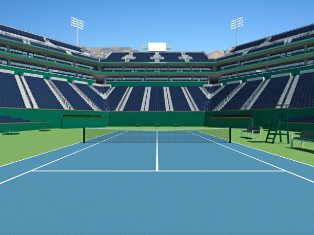 istock 3D render of beutiful modern tennis masters 1000  lookalike stadium 666487072