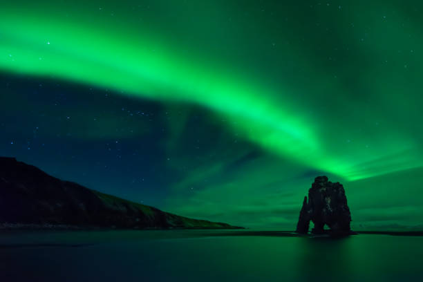 istock Hvitserkur coast aurora 666492588
