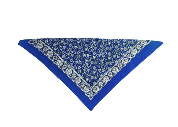 istock Blue, light blue kerchief-bandana with a pattern, isolated 666492952