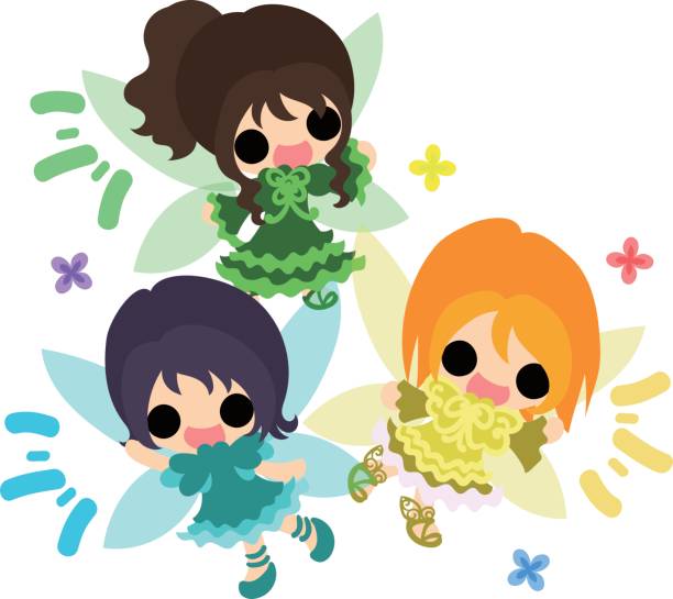 The cute fairy Cute little fairy 妖精 stock illustrations