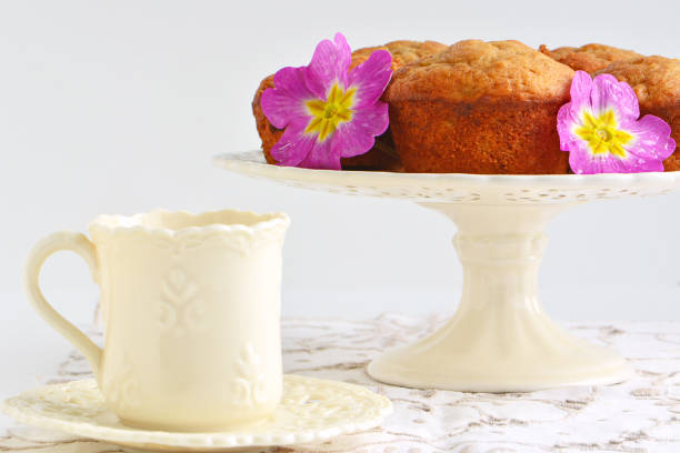 istock Banana muffins with tea 666507298