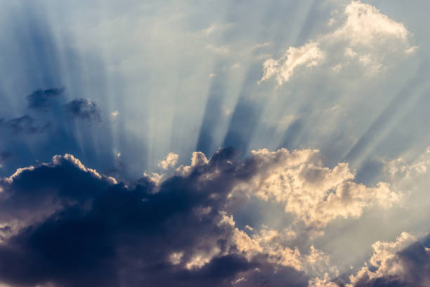 istock Colorful dramatic sky with cloud at sunset.Sky with sun background 666514172