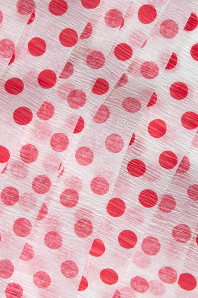 istock Red Polka dot Crepe paper streamers 666533324