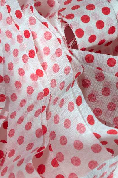 istock Red Polka dot Crepe paper streamers 666533336