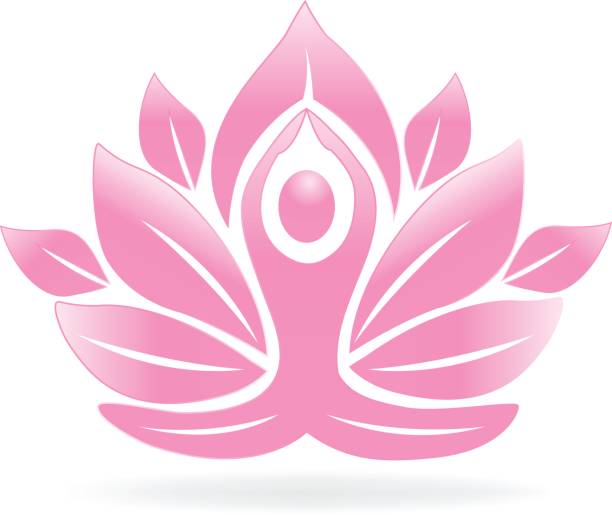 lotus-blume-yoga-mann-symbol - garden statue stock-grafiken, -clipart, -cartoons und -symbole