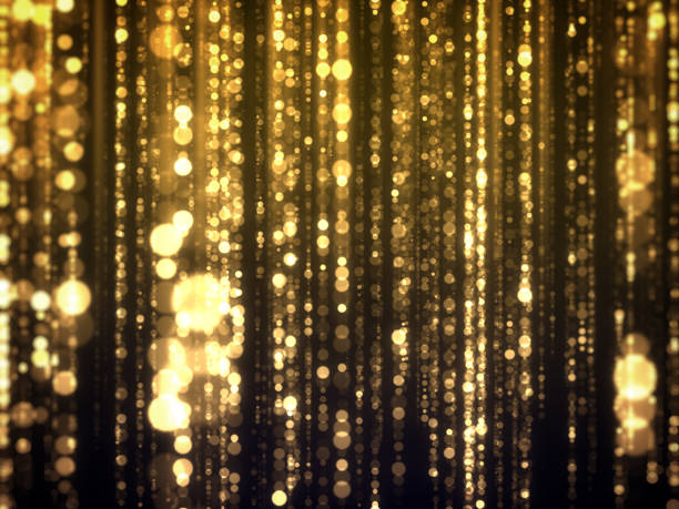 Gold Bokeh Falling Glamour Abstract Background