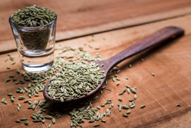 fennel seeds Fennel or fennel seeds are highly aromatic and flavorful herb with culinary and medicinal uses . It is used as a spice and possesses a sweet taste that is similar to anise. absinthe spoon stock pictures, royalty-free photos & images