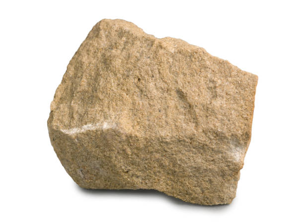 istock Mineral stone sandstone isolated on white background. 666555942