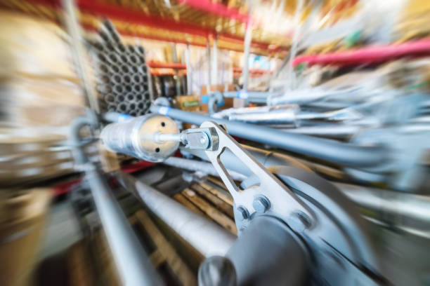 istock Various mechanisms and gray metal pipe 666563092