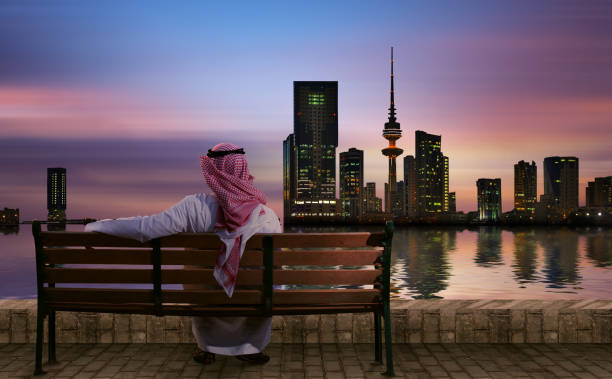 Kuwait city skyline stock photo