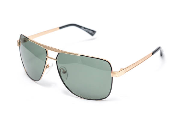 istock Men's sunglasses in metal frame isolated on white 666564138