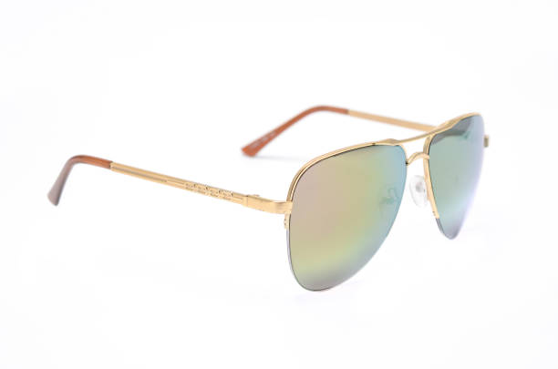 istock Sunglasses in an iron frame with green glass isolated on white 666566736