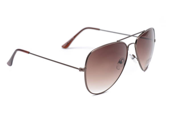 istock Sunglasses in an iron frame with brown glass isolated on white 666566822