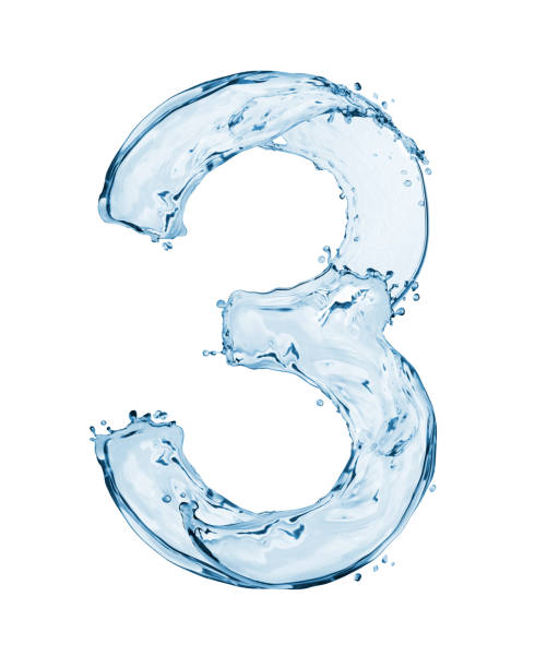 istock Number 3 made with a splashes of water isolated on white background 666566902
