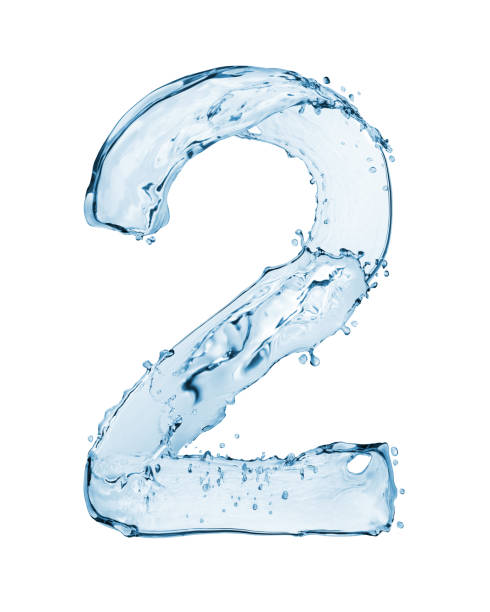 istock Number 2 made with a splashes of water isolated on white background 666566906