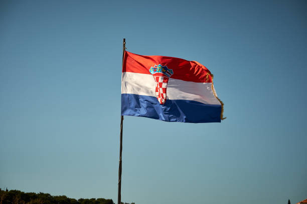 istock Croatian Flag in the wind 666570352