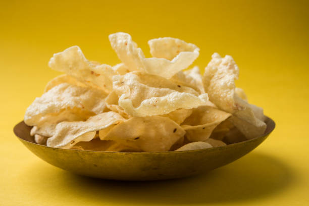 istock variety of Indian snack deep fried and roasted papad 666572978