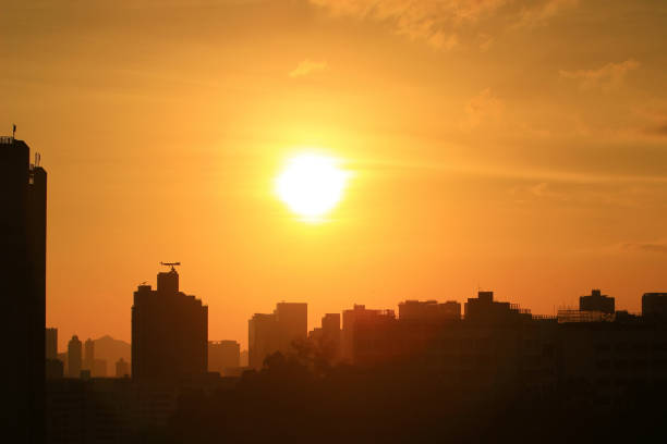 istock Sunset at city of hk with silhouette 666572986