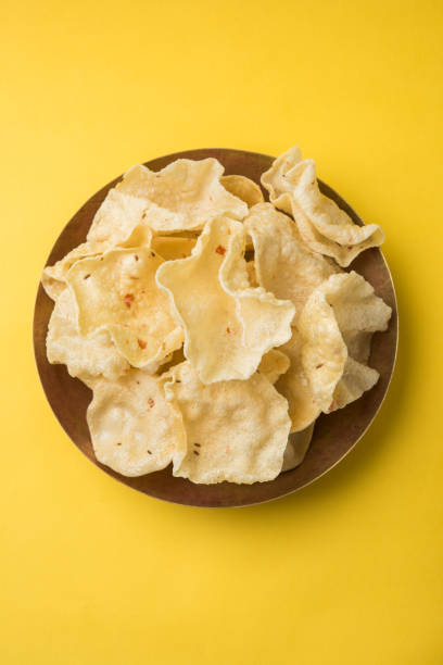 variety of Indian snack deep fried and roasted papad