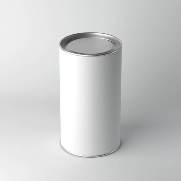 istock White Blank Tin can packaging mockup with metal cover 666576060
