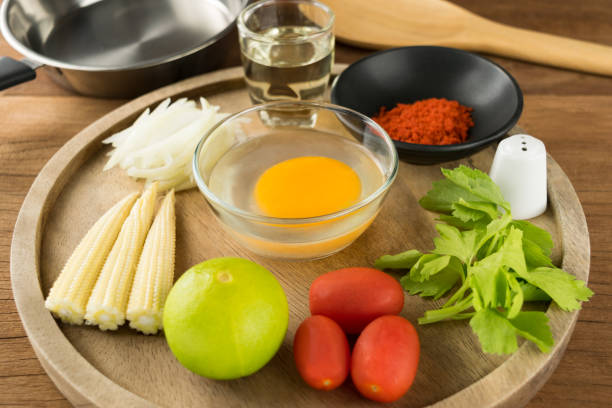 istock egg and spice for cooking healthy on table wood background 666586704
