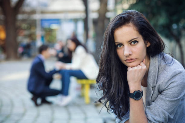 istock Lonely brunette girl 666586976