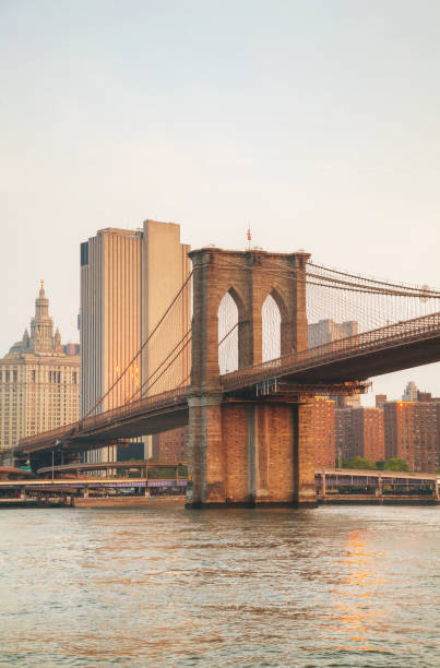 istock Lower Manhattan cityscape with the Brooklyn bridge 666587170